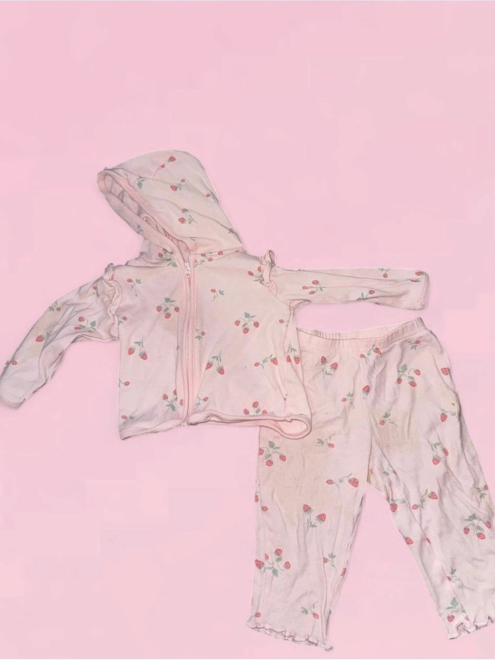 Floral Hooded Set in Pink Like New